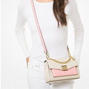 Michael Kors Lita medium two tone logo cross body bag. Brand new never worn